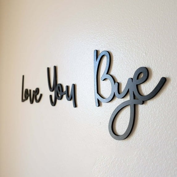 Joernso Wooden Wall Art Sign Love You Bye Wall Sign Home Decor Entryway Wall Letter Decoration for Valentine's Day Decor Living Room Door Entrance