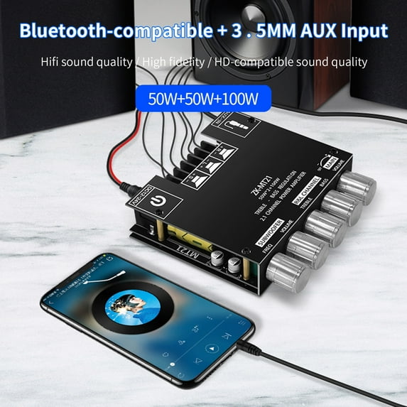 Joernso ZK-MT21 Digital Amplifier Board HiFi DIY Mini Bluetooth-compatible5.0 2.1 Channel Subwoofer Amplifier Board Module for TV Set