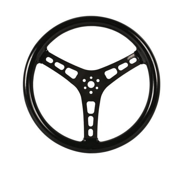 Steering Wheel 15in Blk Dished Rubber Coated
