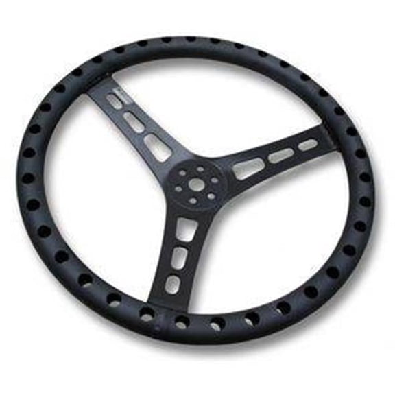 Joes Racing Products 13515-B Lightweight Aluminum 15 in. Steering Wheel - 2.50 in. Dish - Black