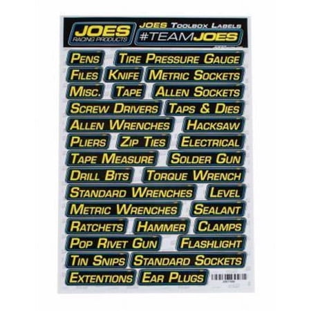 Joes Racing Products 17500 Labels Toolbox - Black