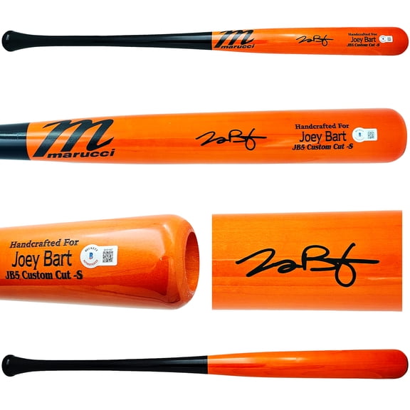 Joey Bart Autographed Orange Marucci Player Model Bat San Francisco Giants Beckett BAS QR 215345