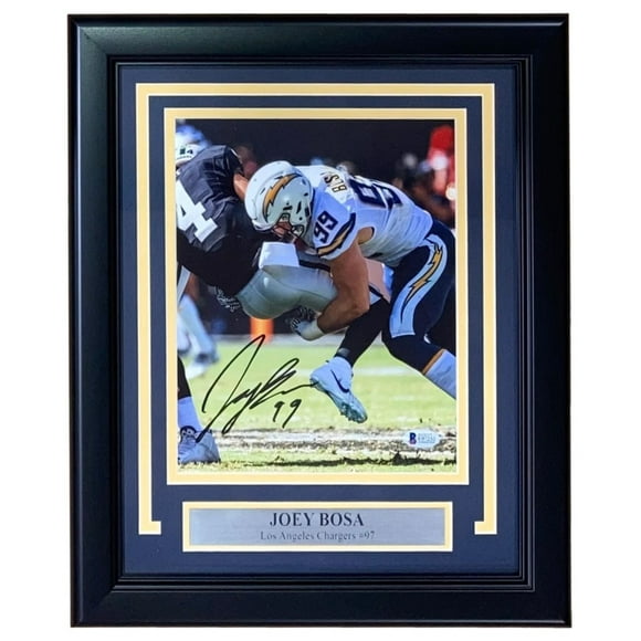 Joey Bosa Signed Framed 8x10 Los Angeles Chargers Photo BAS