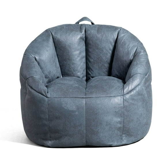 Big Joe Joey Large Bean Bag Chair in Basalt Blue, All Ages, with On-The-Go Handle