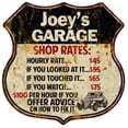 thumbnail image 1 of Joey's Garage Shop Rates Sign Gift 8x12 Metal Sign 211110019310, 1 of 1