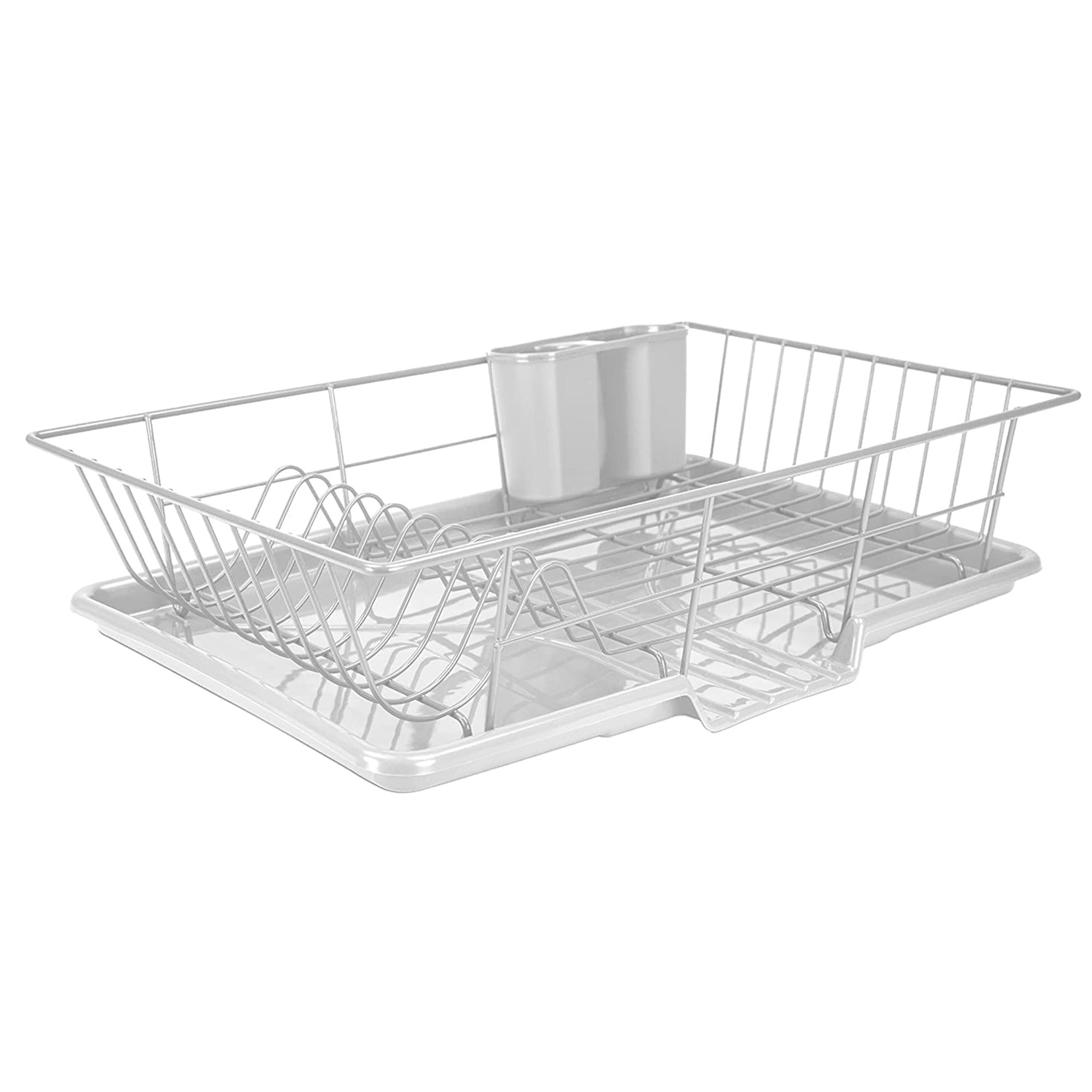 Joey’z 3-Pc Extra Large Dish Drying Rack with Drainboard and Utensil Holder  Set, Turquoise