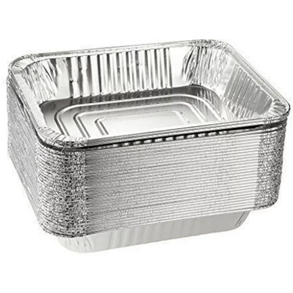 TBUY Rose Aluminum Trays with Lids 9x9 for Serving Food Turkey Catering Disposable Aluminum Foil Pans for Baking Cakes, Bread, Meatloaf, Lasagna, 30