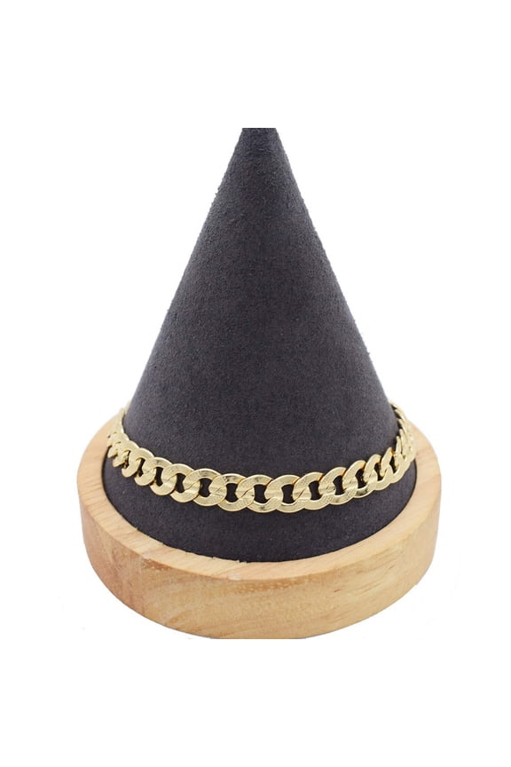 18k Layered real gold Plated close up Cuban link anklet bracelet #41