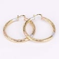 thumbnail image 1 of JoeytheJewelryNY 18k Layered real gold filled Round hoop earrings tri color #25, 1 of 2