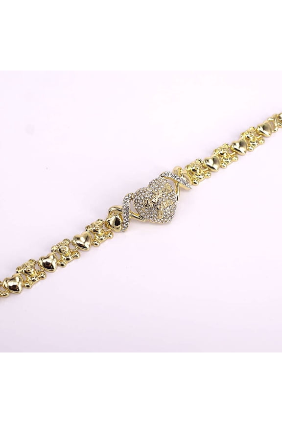 18k Layered real gold filled xo bracelet love 7.5 inches #4