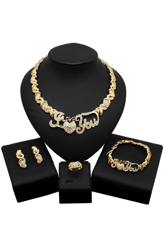 HUGS &KISSES xo I love you set gold Plated #24