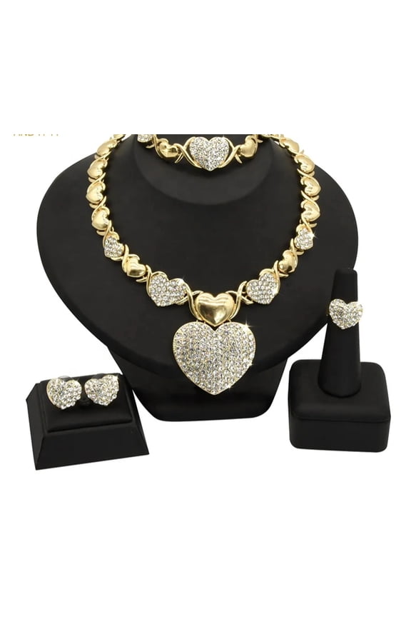 HUGS &KISSES xo big heart gold Plated #149