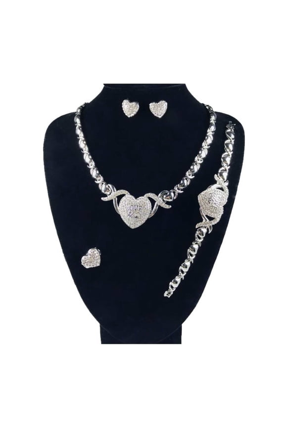 HUGS &KISSES xo set silver color gold Plated #180