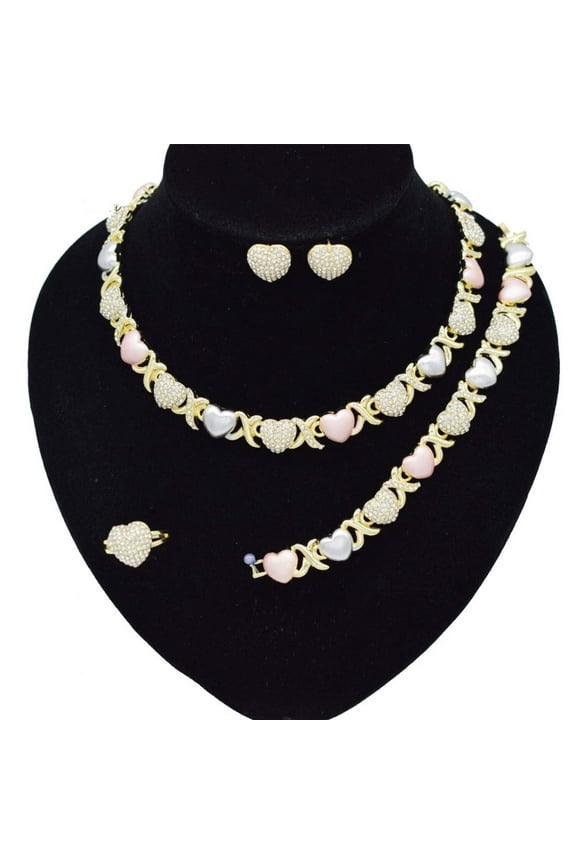 HUGS &KISSES xo set tri colors xo set gold Plated #155