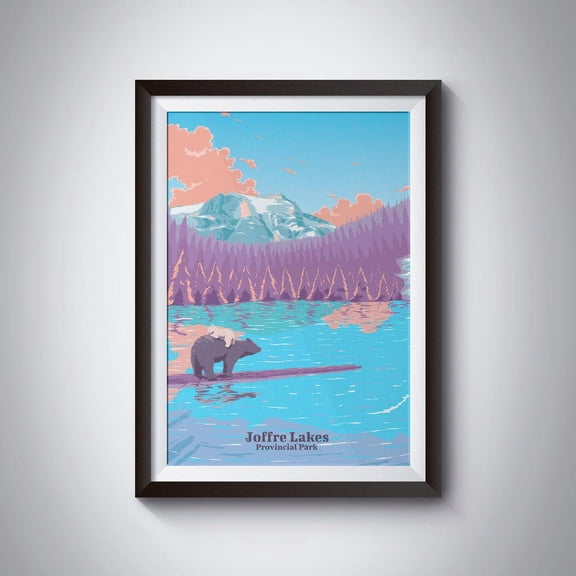Joffre Lakes Provincial Park British Columbia Hiking Art, Unframed Paper Poster 8x10in