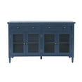 thumbnail image 1 of Jofran 58" Glass Door Sideboard Cabinet–Cottage Transitional Buffet, Adjustable Shelves, 1 of 11