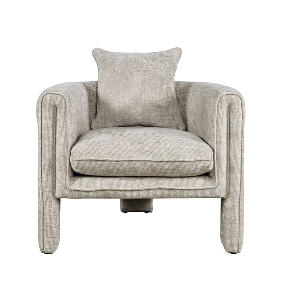 Jofran Adley Modern Upholstered Vintage Accent Armchair with Pillow
