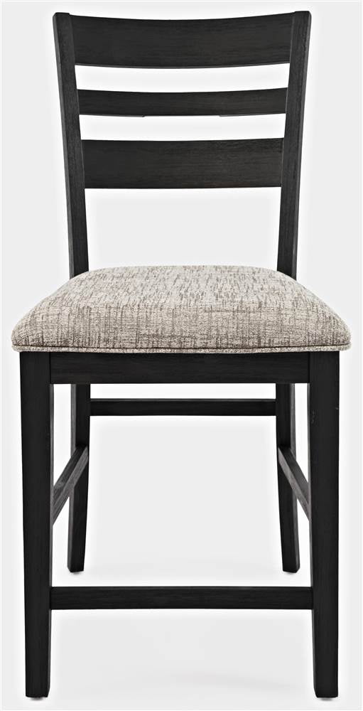 Altamonte Dark Charcoal Gray Wood Ladderback Counter Stool