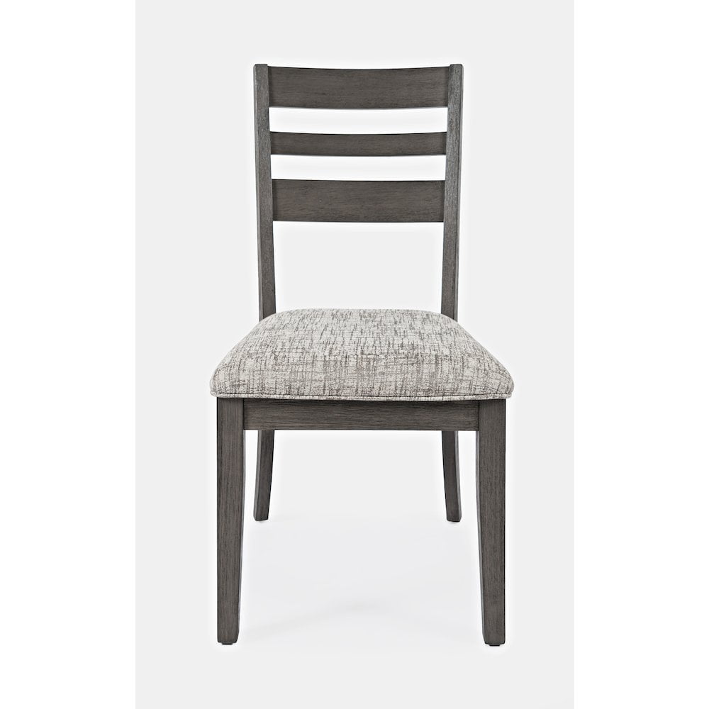 Altamonte Brushed Grey Upholstered Ladderback Side Chair