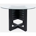 thumbnail image 1 of Jofran Altamonte Round Glass Top Dining Table, Dark Charcoal (Set of 2), 1 of 4