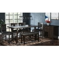 thumbnail image 1 of Jofran American Rustics 72" Counter Height Distressed Acacia Trestle Dining Table, 1 of 5