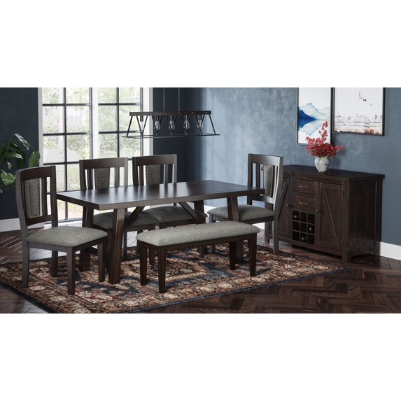 Jofran American Rustics 72" Distressed Acacia Trestle Dining Table