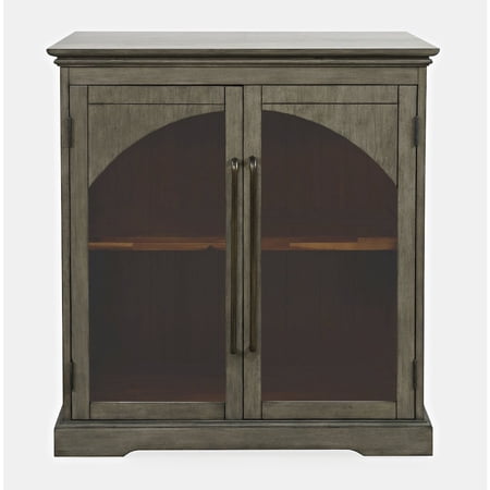 Jofran Archdale 33" Gothic Arch Transitional Accent Storage Cabinet with Glass Doors
