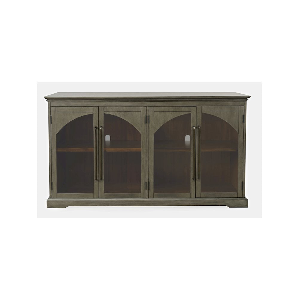 Archdale 65" Gray Wood Sideboard Cabinet with Glass Doors