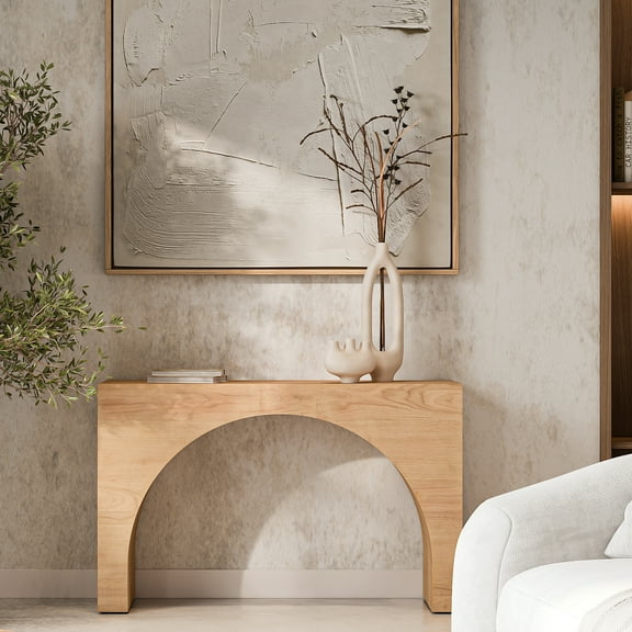 Jofran Archimedes 48" Arched Wood Modern Rustic Sofa Console Table