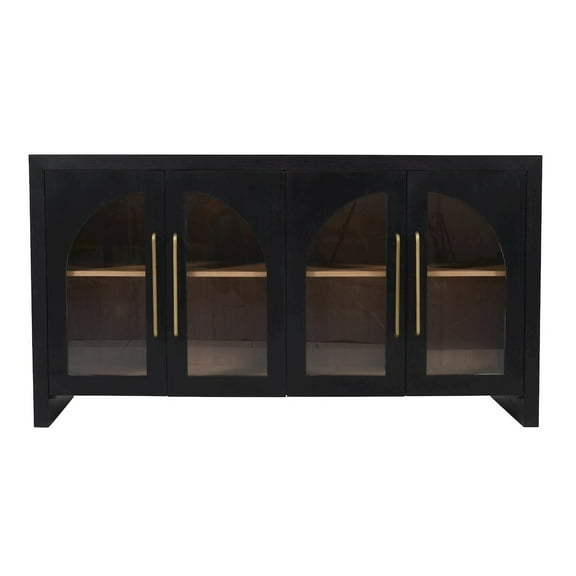 Jofran Archimedes 60" Curved Arch Four Door Sideboard Storage Cabinet