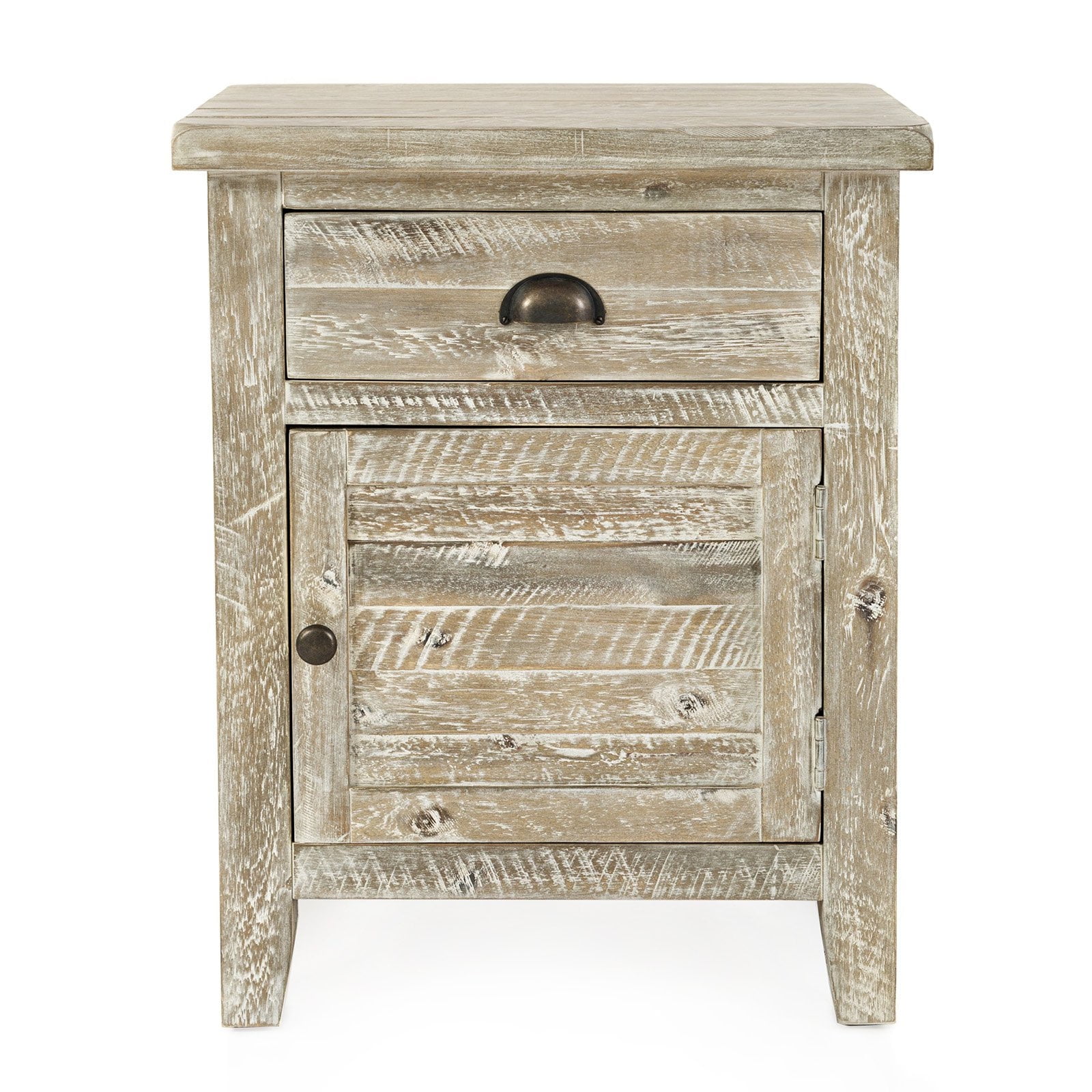 Rustic Grayson Wood Accent Table with Storage Drawer