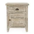 thumbnail image 1 of Jofran Artisan's Craft Rustic Farmhouse Distressed Solid Wood Accent Table with One Door and Storage Drawer, 1 of 7