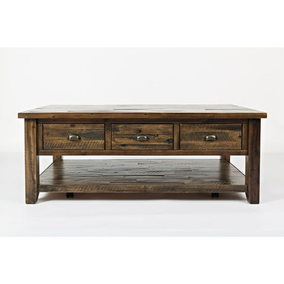 Jofran Artisan's Craft Rustic Farmhouse Distressed Acacia Coffee Table