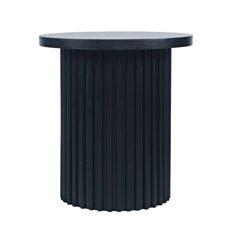 Jofran Auden 24" Round Mid-Century Modern Fluted Pedestal Base End Table