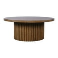 thumbnail image 1 of Jofran Auden 40" Round Mid-Century Modern Fluted Pedestal Base Coffee Table with Caster Wheels, 1 of 11