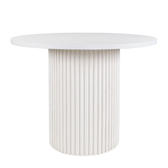 Jofran Auden 48" Round Counter Height Mid-Century Modern Fluted Pedestal Dining Table