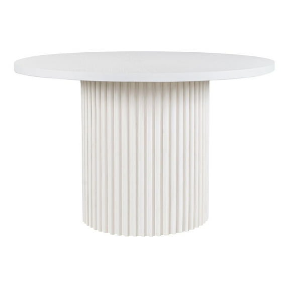 Jofran Auden 48" Round Mid-Century Modern Fluted Pedestal Base Dining Table