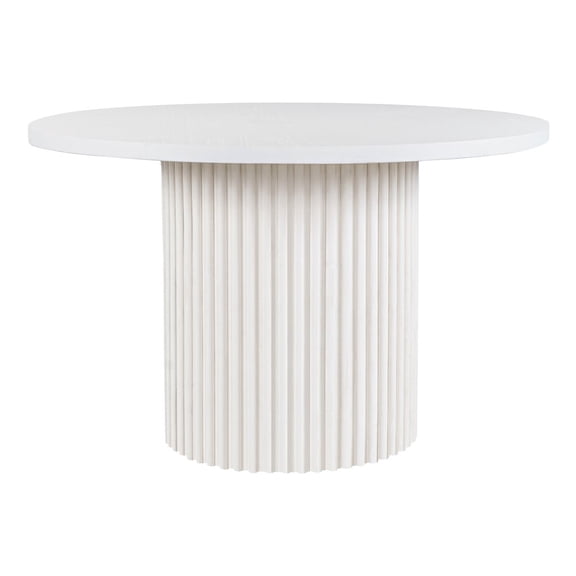 Jofran Auden 48" Round Mid-Century Modern Fluted Pedestal Base Dining Table