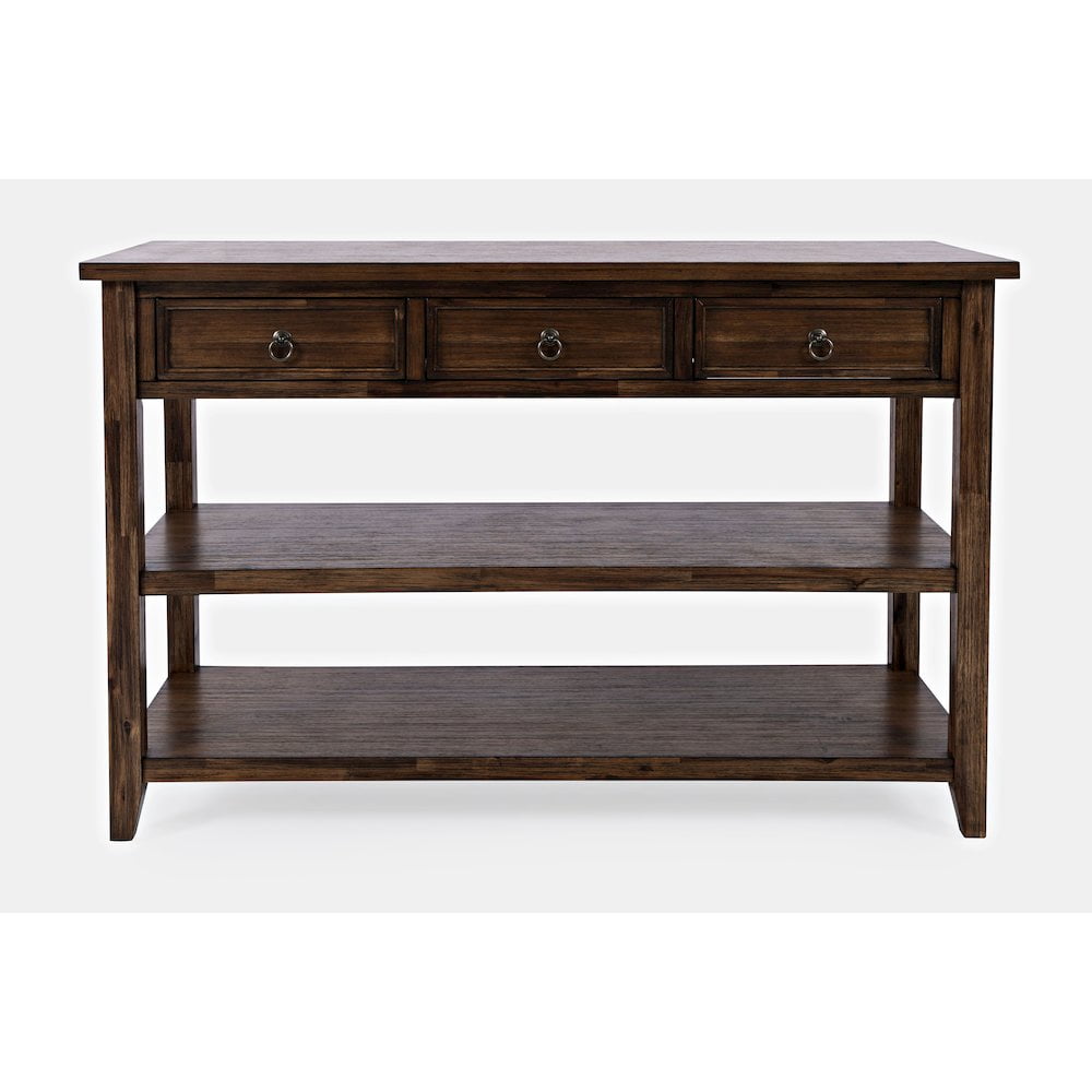 Bakersfield Brown Wood Traditional Sofa Table with Storage