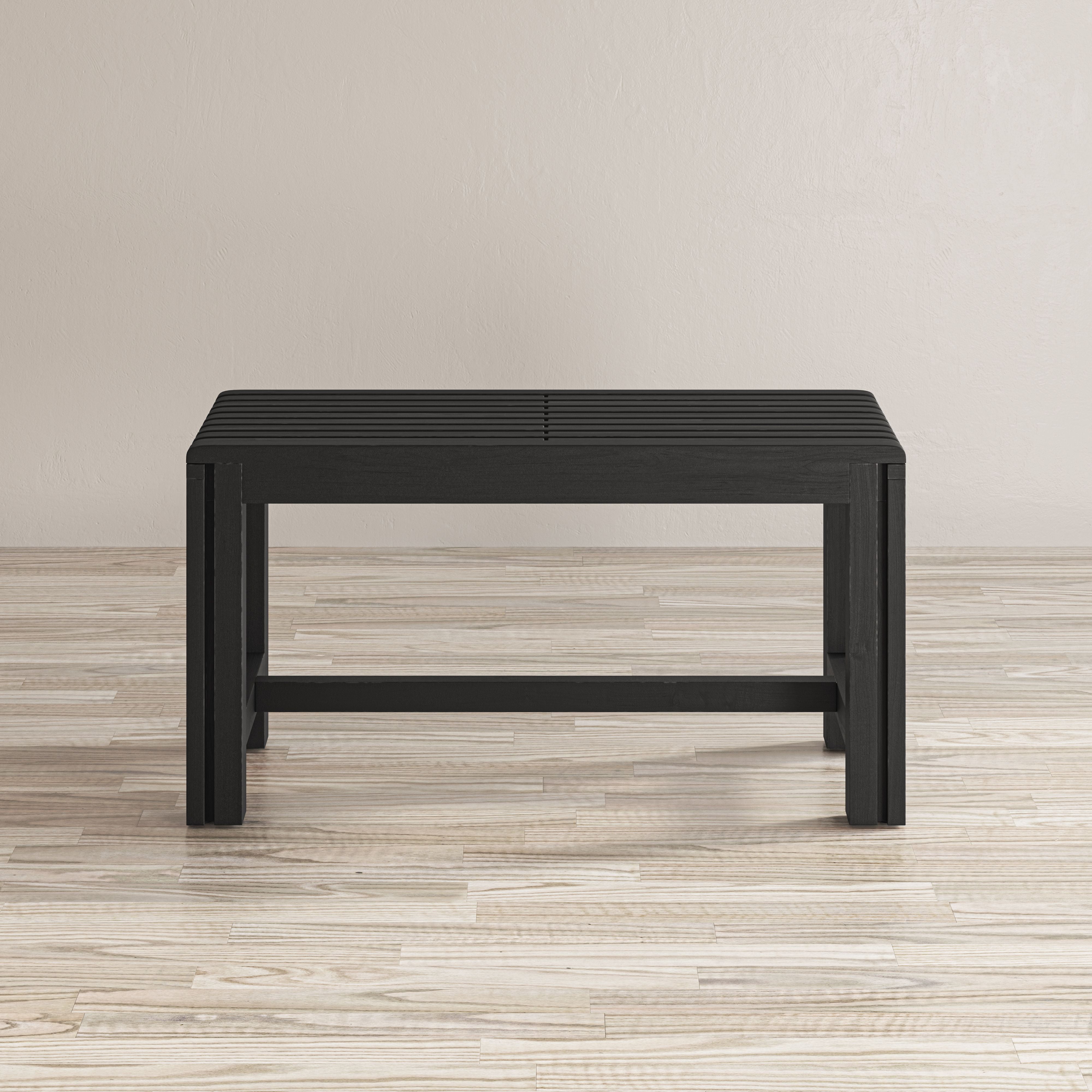 Bradford Black Solid Mango Wood Extendable Bench