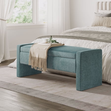 Jofran Braun 48" Contemporary Upholstered Modern Bedroom Hallway Storage Bench