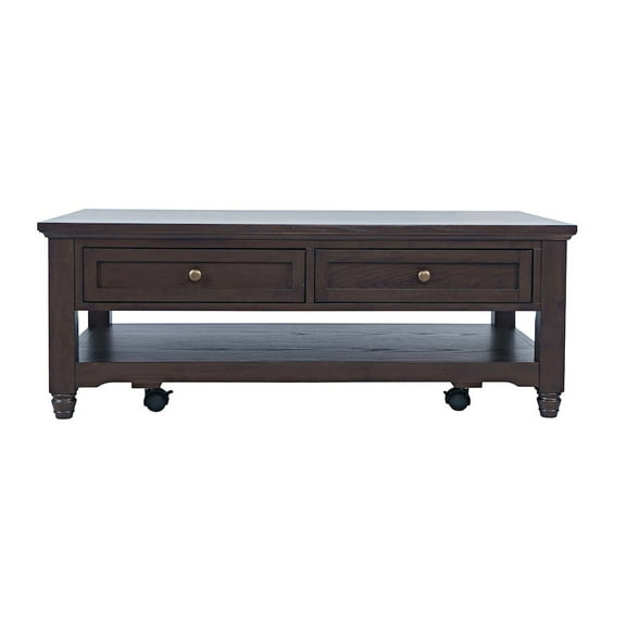 Jofran Brentwood Modern Transitional 50" Coffee Table With Storage and Caster Wheels