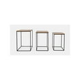 thumbnail image 1 of Jofran Brody Square Modern Rustic Solid Wood and Metal Nesting End Tables - Set of 3, 1 of 1