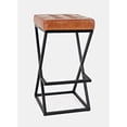 thumbnail image 1 of Jofran Brooks Leather Barstool, 15''Lx15''Wx29''H, Dark Sienna (Set of 2), 1 of 5