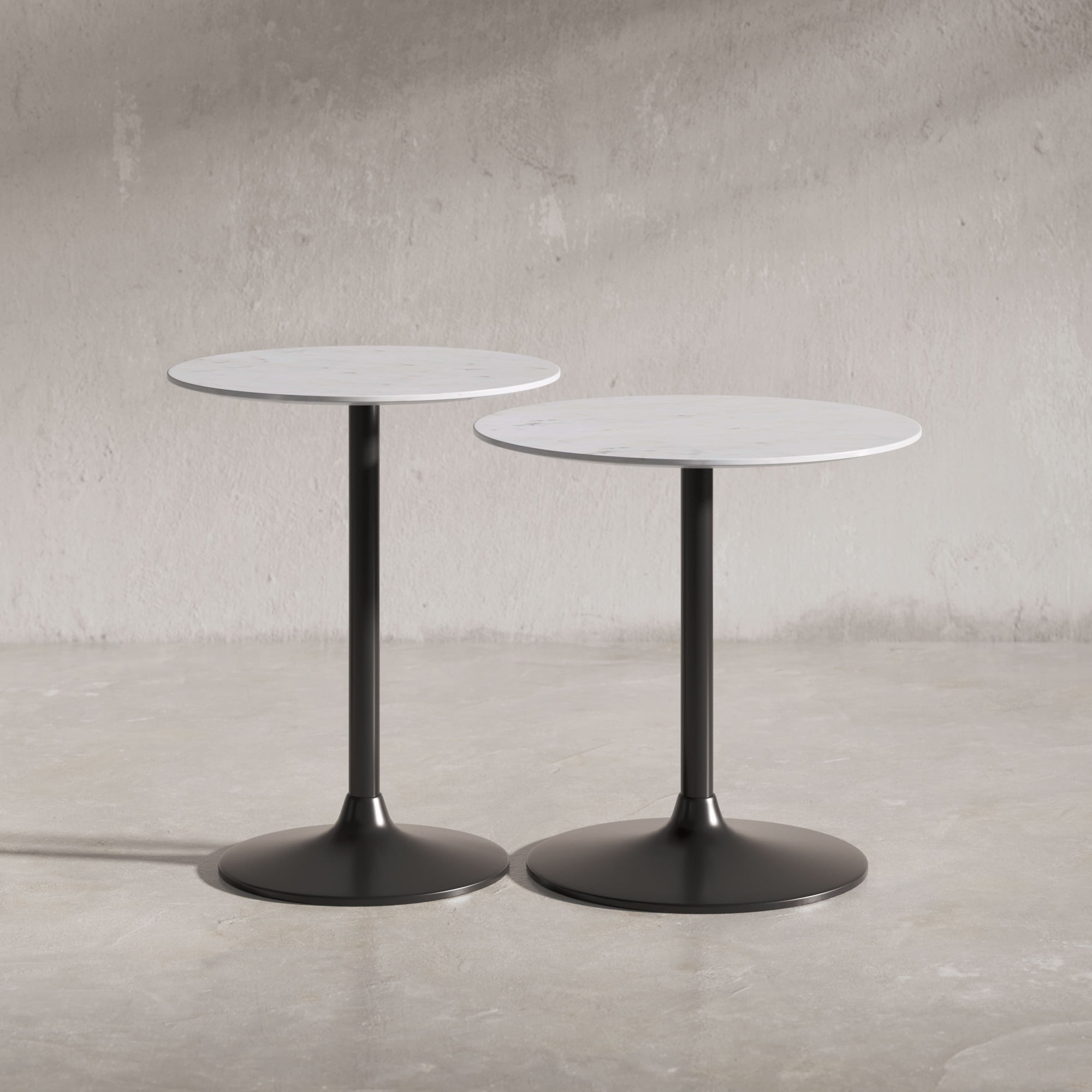 Jofran Camille Solid Marble and Iron Modern Luxury Accent Tables (Set ...