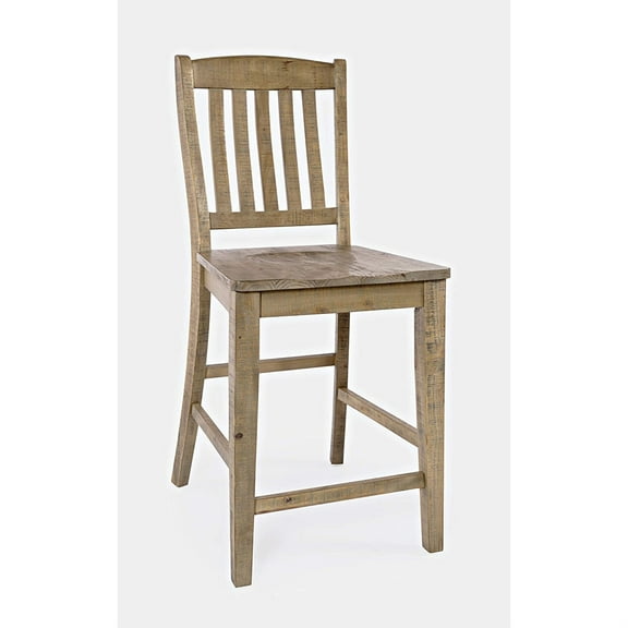 Jofran Carlyle Crossing Modern Rustic Solid Wood Slatback Counter Height Stool (Set of 2)