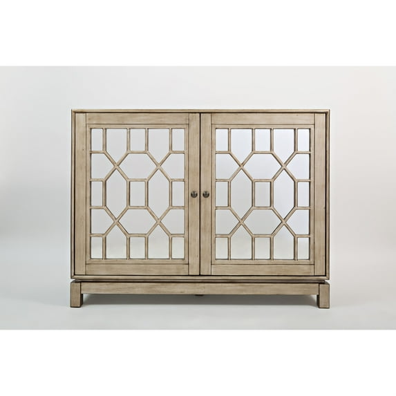 Jofran Casa Bella, Mirrored Console, 50"W X 16"D X 39"H, Vintage Silver Finish (Set of 2)