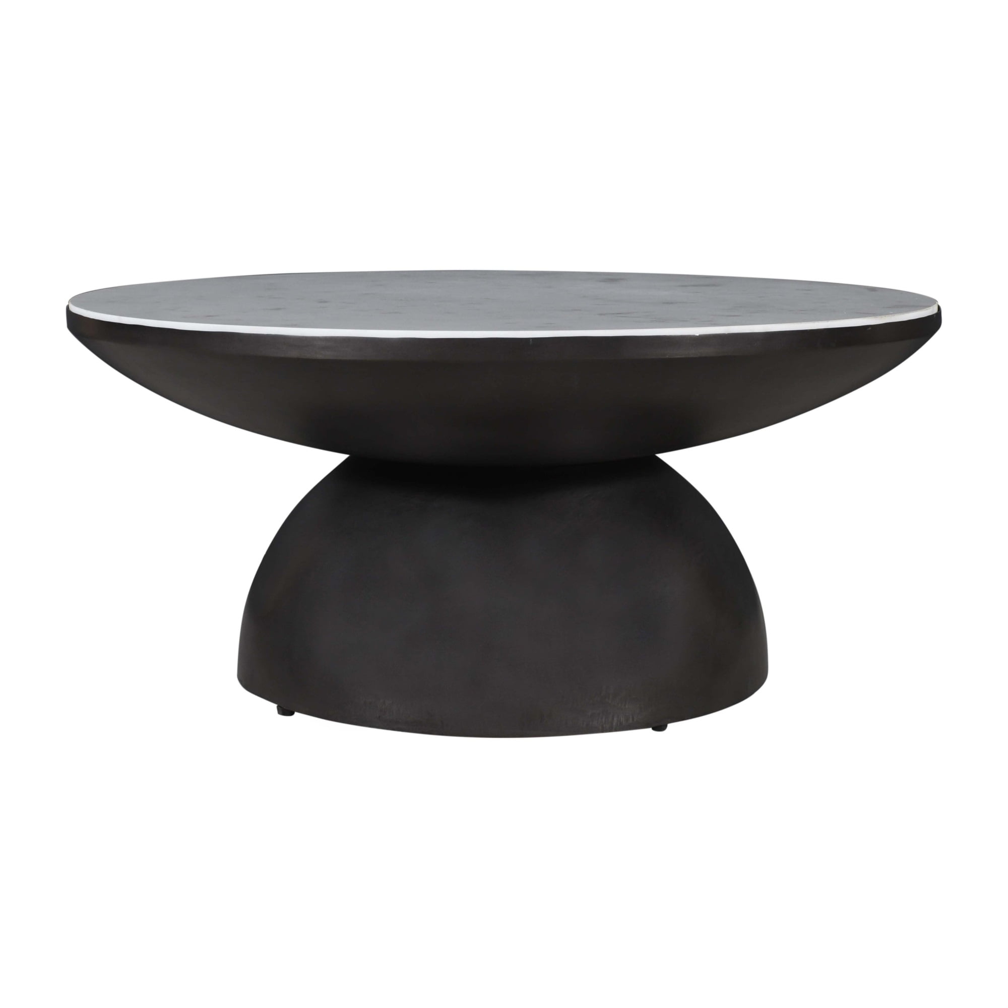 Jofran Circularity Modern Luxury Marble and Iron 35" Round Pedestal