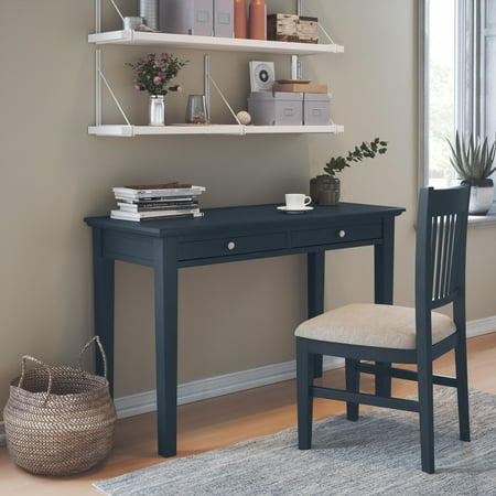Jofran Craftsman Modern Farmhouse Two Drawer USB Charging Desk and Upholstered Chair Set