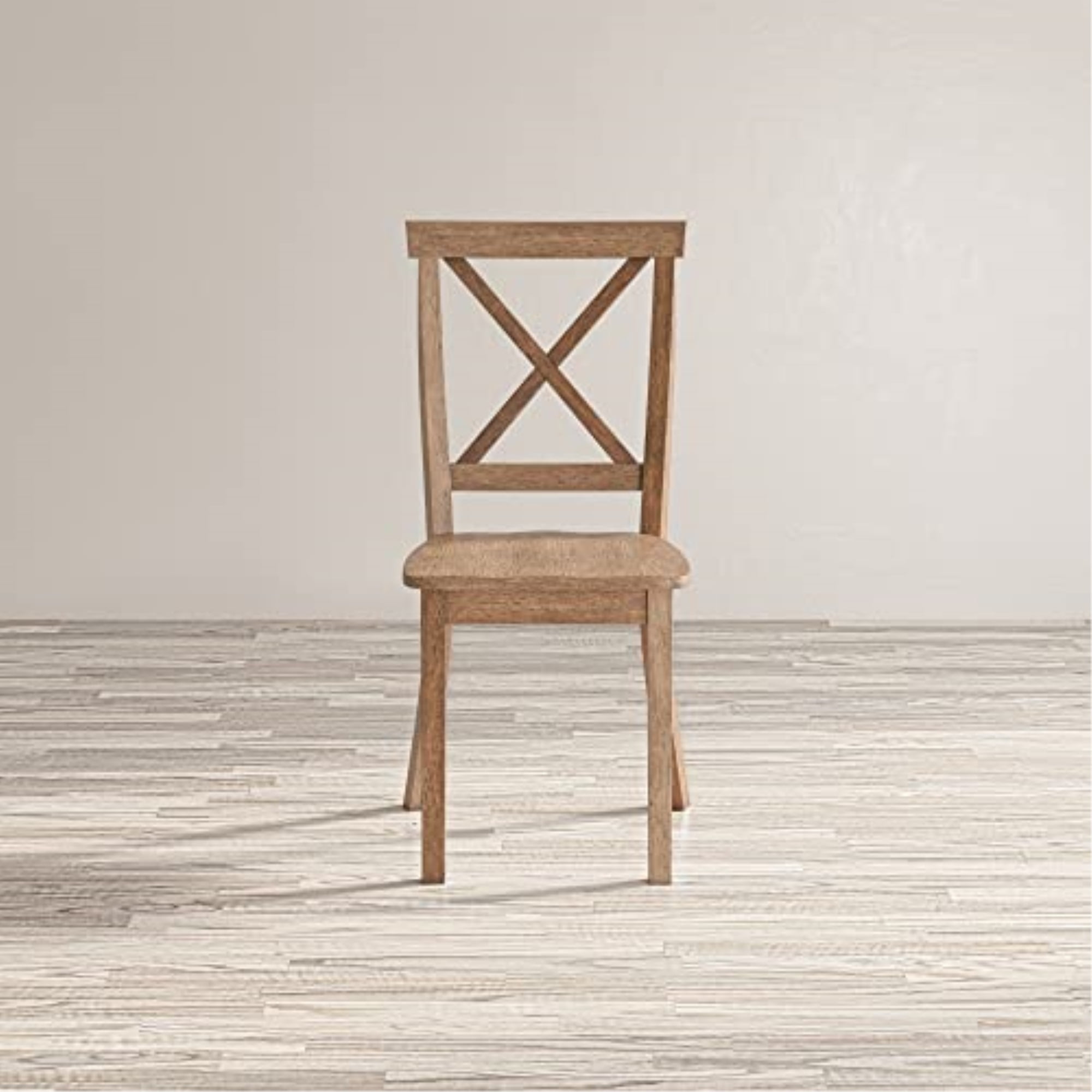 Brushed Bisque Acacia X-Back Dining Chair Set